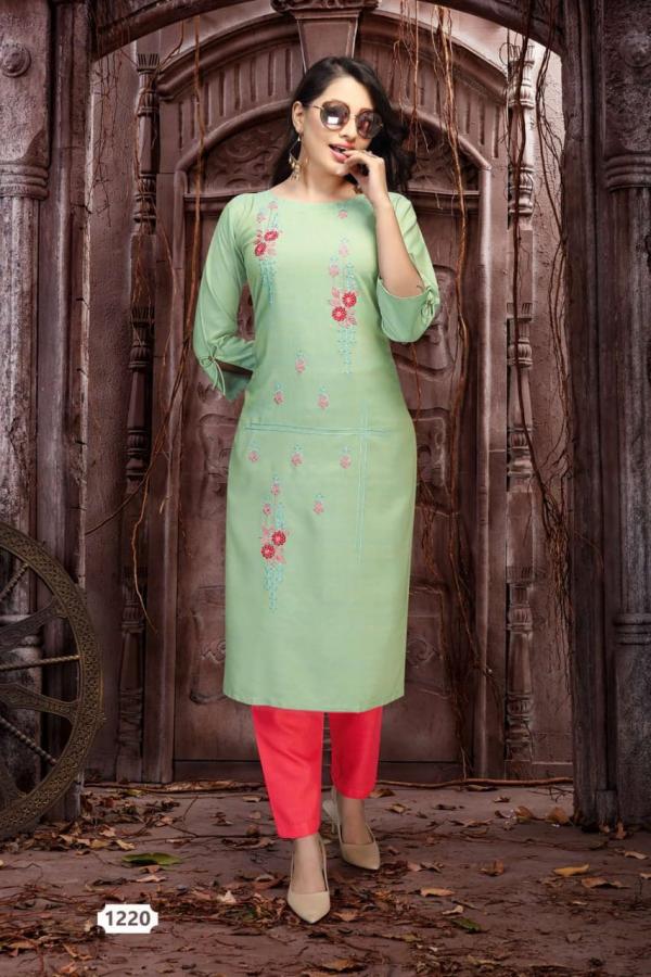 Mint Silk Designer Kurti With Pant 